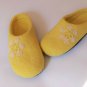 Wool slippers for women US 9 * Handmade house shoes * Beaded snowflakes