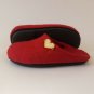 Red slippers US6.5 with heart * Wool slippers for women * Handmade house shoes