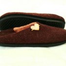 US 10.5 Woman Wool Felt slippers * Handmade house shoes * Brown * Heart