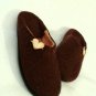US 10.5 Woman Wool Felt slippers * Handmade house shoes * Brown * Heart