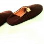US 10.5 Woman Wool Felt slippers * Handmade house shoes * Brown * Heart