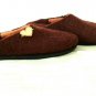 US 10.5 Woman Wool Felt slippers * Handmade house shoes * Brown * Heart
