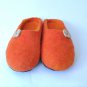 US 8.5 Orange Wool slippers for women * Handmade house shoes * Hearts