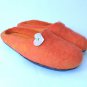 US 8.5 Orange Wool slippers for women * Handmade house shoes * Hearts