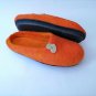 US 8.5 Orange Wool slippers for women * Handmade house shoes * Hearts