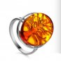 Amber ring * Tree of Life * 925 sterling silver * stamped * Natural Baltic amber
