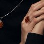 Amber ring * Tree of Life * 925 sterling silver * stamped * Natural Baltic amber
