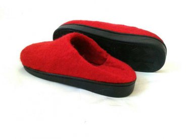 US 6 Woman slippers * Red Wool slippers * Handmade house shoes