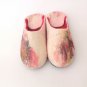 US 6.5 Woman slippers * Wool slippers Pink * Handmade house shoes