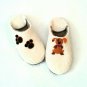US 7 Wool slippers for women * Puppy * Handmade house shoes