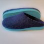 US10 Women blue Felt slippers * Handmade house shoes * Felted mules
