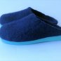 US10 Women blue Felt slippers * Handmade house shoes * Felted mules