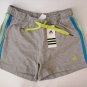 Adidas Performance KN shorts * girls 152 * grey 100% cotton * stripe * autentic