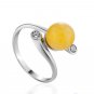 Amber ring * 925 sterling silver * stamped * Natural Baltic amber White