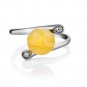 Amber ring * 925 sterling silver * stamped * Natural Baltic amber White