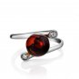 Silver ring * 925 sterling silver * stamped * Natural Baltic amber Cognac
