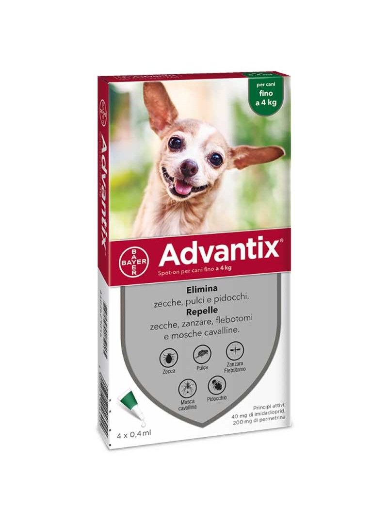 Advantix Dogs up to 4 kg 4 pipette 0,4 ml