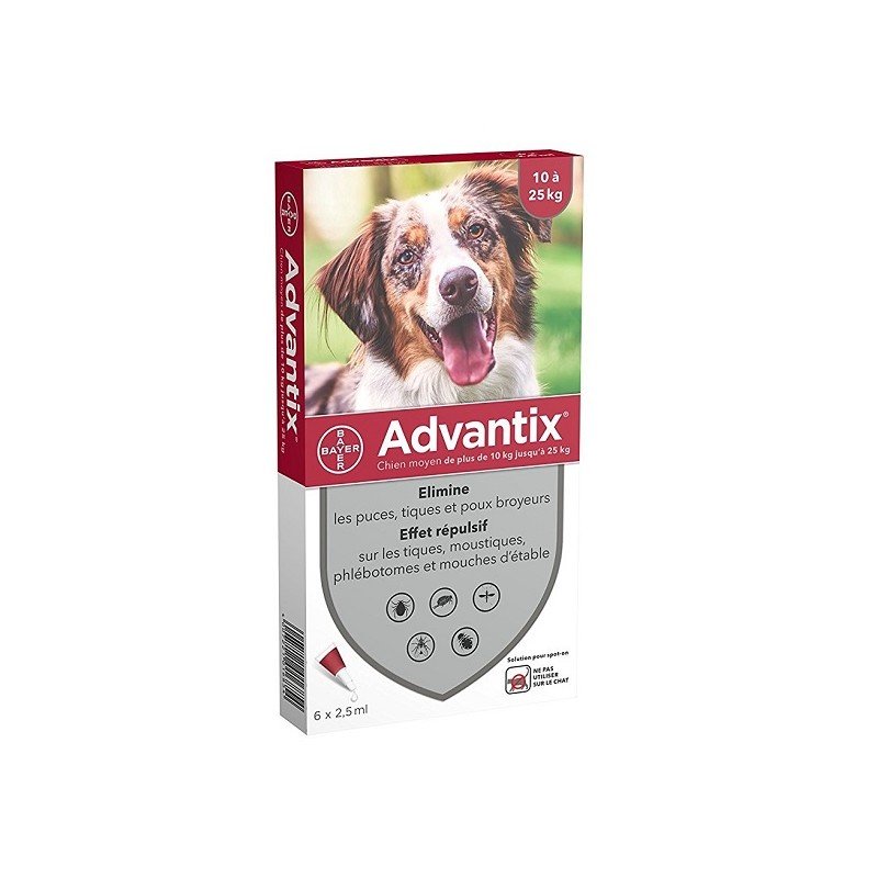 Advantix Dogs 10-25 kg 4 pipettes 2,5 ml