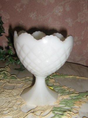 Vintage Milk Glass Napco compote vase candy Pedistal Dish