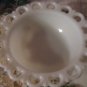 Vintage Milk Glass Scalloped Open work Bowl