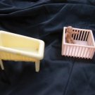 vintage dollhouse Nursery" Mary " Baby, Bathtub Donald Duck Playpen