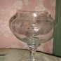 Etched Crystal .. Pedestal ..Covered Compote ..candy dish