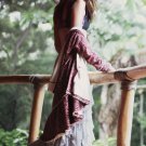NWOT Free People Tiered Trapeze Hooded Ruffle Swing Cardigan Sweatshirt XS Rare