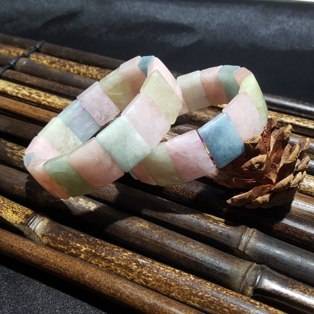 Gemstone Natural Morganite Beryl Bracelet stone size Approx 13x18mm Total size about 7.5''