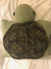 Crocheted pillow turtle