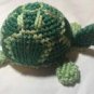Green plastic canvas turtle