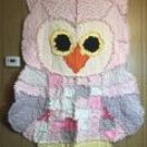 Pink owl wall hanging or baby quilt