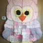 Pink owl wall hanging or baby quilt