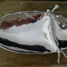 Beautiful mariposa mirror polished cast aluminum tray with bird
