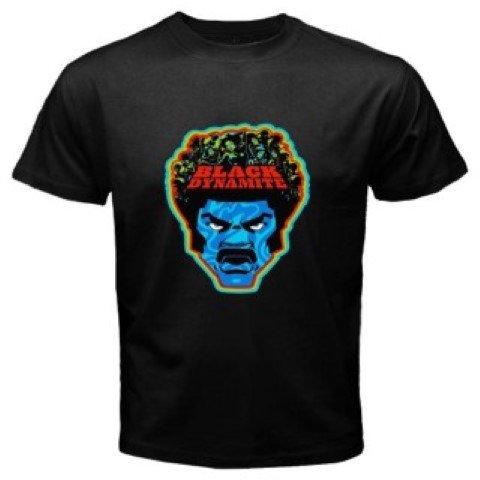 Men T-Shirt BLACK DYNAMITE Action Comedy Movie Icon Men's Black T-Shirt Size S-3