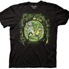 Men T-Shirt Cartoon TV Show Rick and Morty Portal and the Monsters