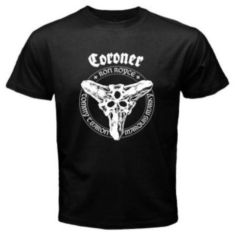 Men T-Shirt CORONER Logo Death Metal Rock Band Men's Black T-Shirt Size S to 3XL