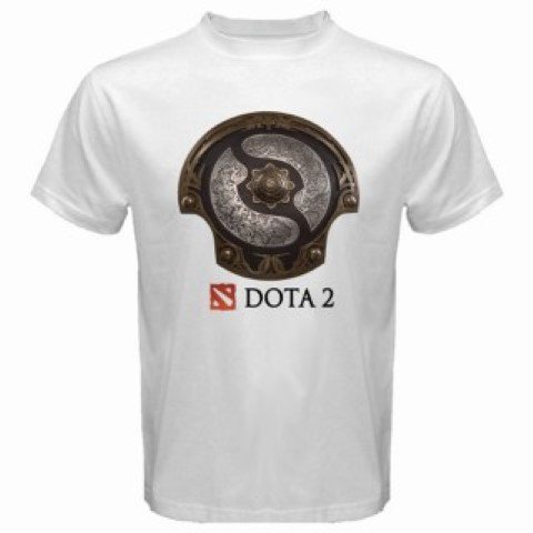 Men T-Shirt DOTA 2 Champion's Shield Defence of The Ancients Men's White T-Shirt Size S-3XL