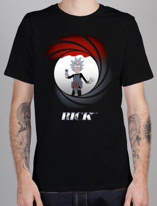 Men T-Shirt Rick Morty bond parody