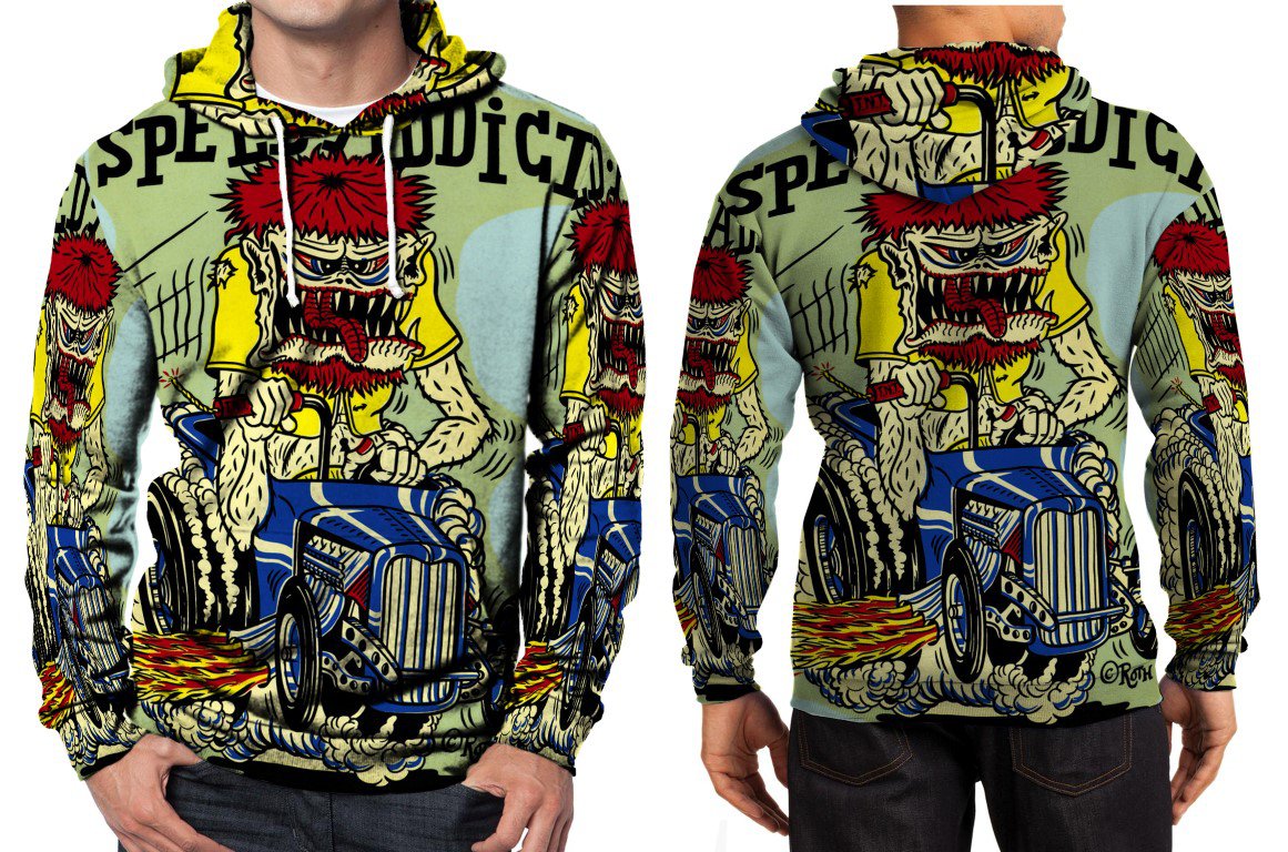 rat fink Ed Roth water slide decal Hoodie Men