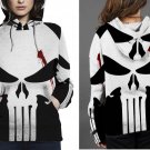 Punisher logo white skull Hoodie Women's