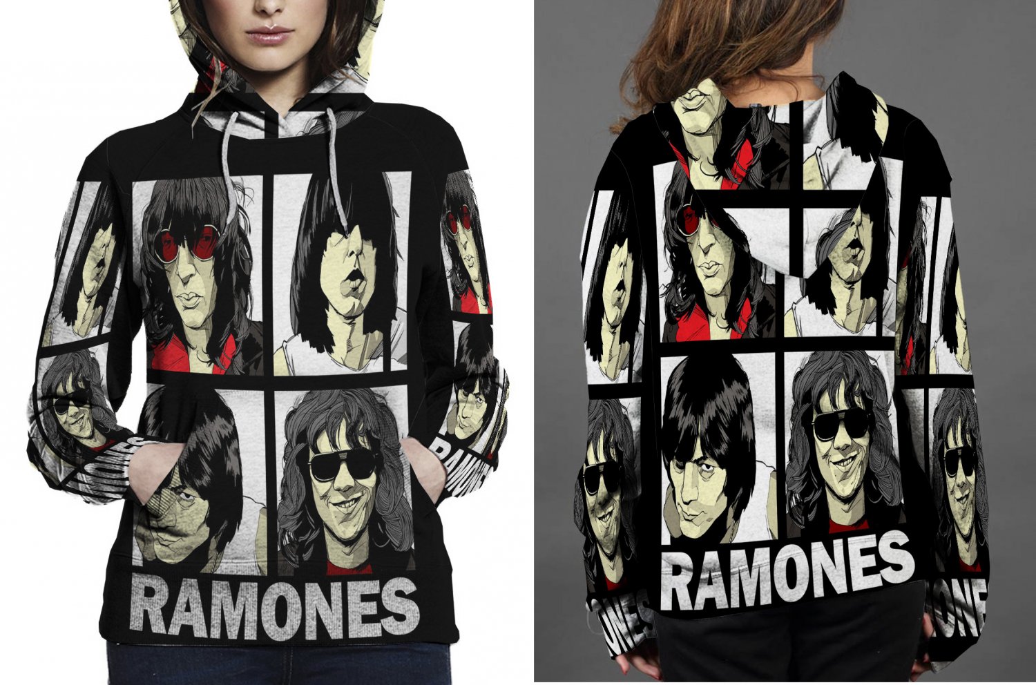 RAMONES animation image Hoodie Women's