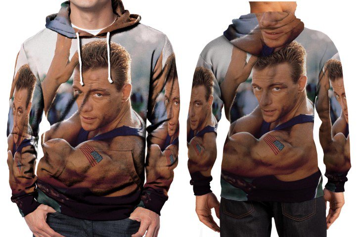 Jean Claude Van Damme As Guilt On Street Fighter Movie Hoodie Fullprint For  Men