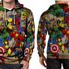 Marvel Here Come The Heroes Hoodie Fullprint For  Men