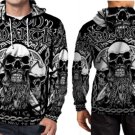 Movie Cartoon Comic  S-3 XL  Metal Art Amon White Skull Hoodie Fullprint Men