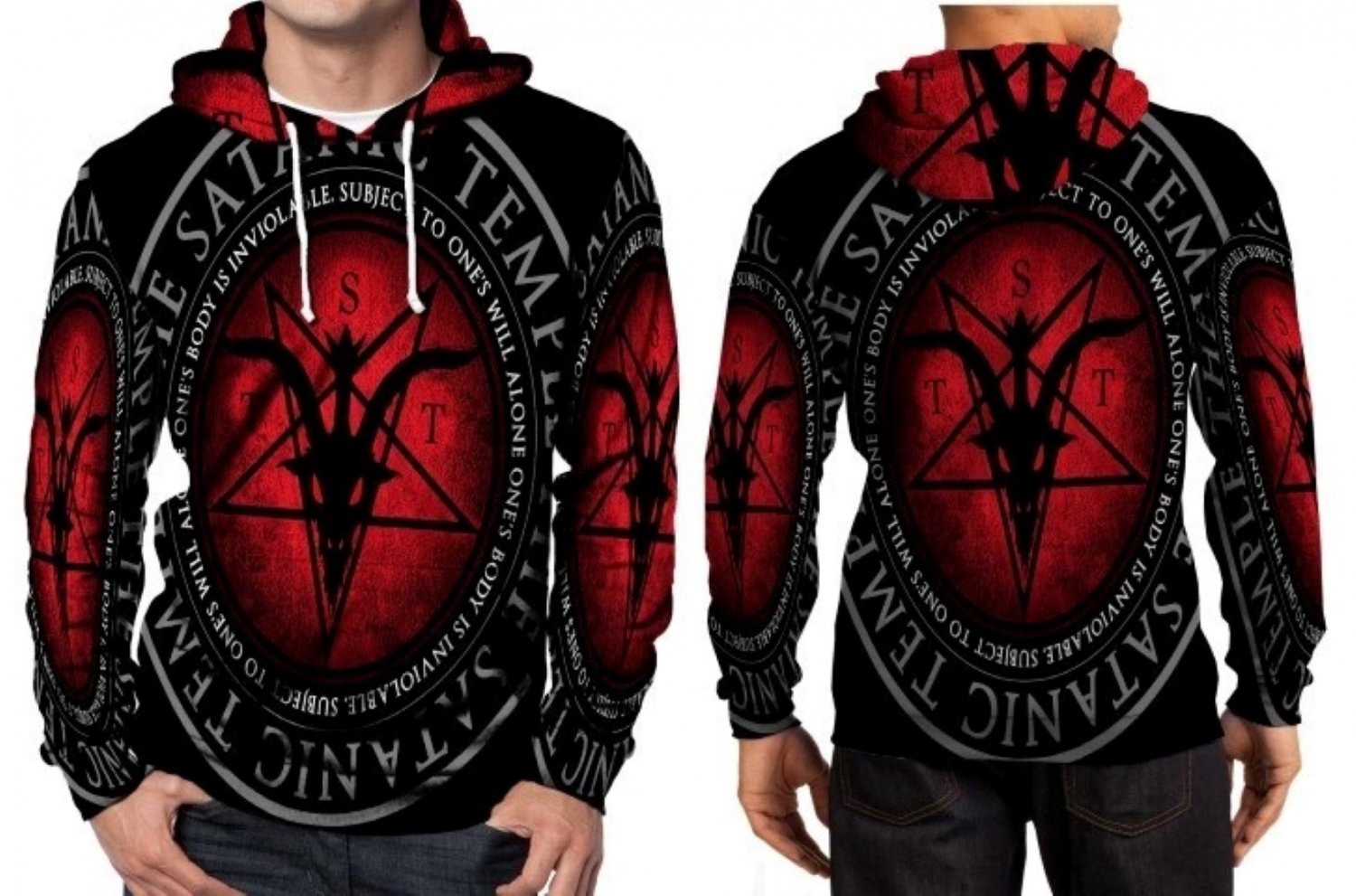 Movie Cartoon Comic  S-3 XL  The Satanic Temple Religious Reproductive Rights Hoodie Fullprint Men