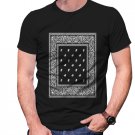 Gildan High Quality Short tee  bandana paisley pattern T shirt Men Black