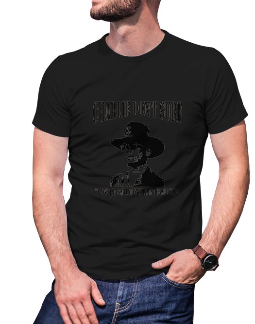 Gildan High Quality Short tee  charlie don't surf T shirt Men Black