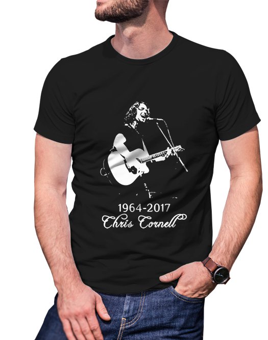 Gildan High Quality Short tee  chris cornell 01 T shirt Men Black