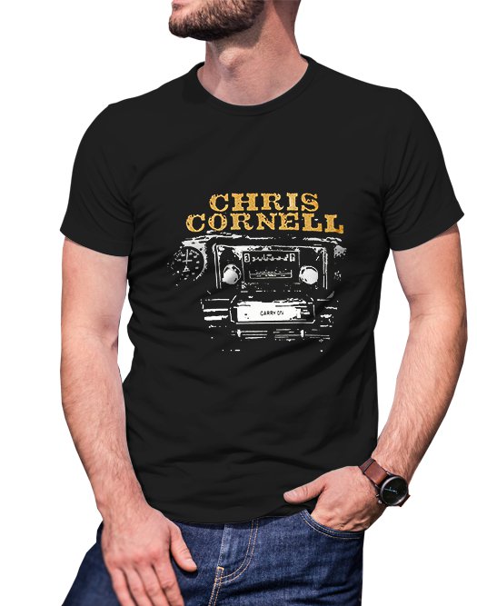 Gildan High Quality Short tee  chris cornell carry on T shirt Men Black