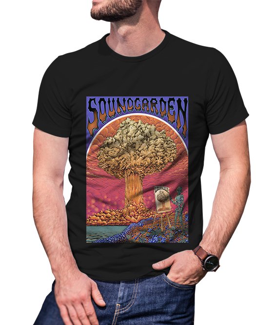 Gildan High Quality Short tee  soundgarden T shirt Men Black